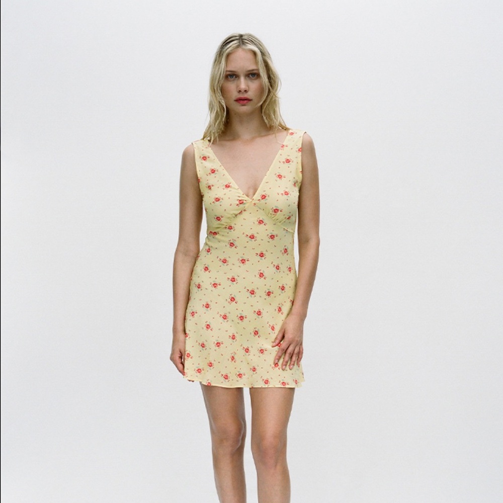 Realisation Par Yellow Floral Mini Dress